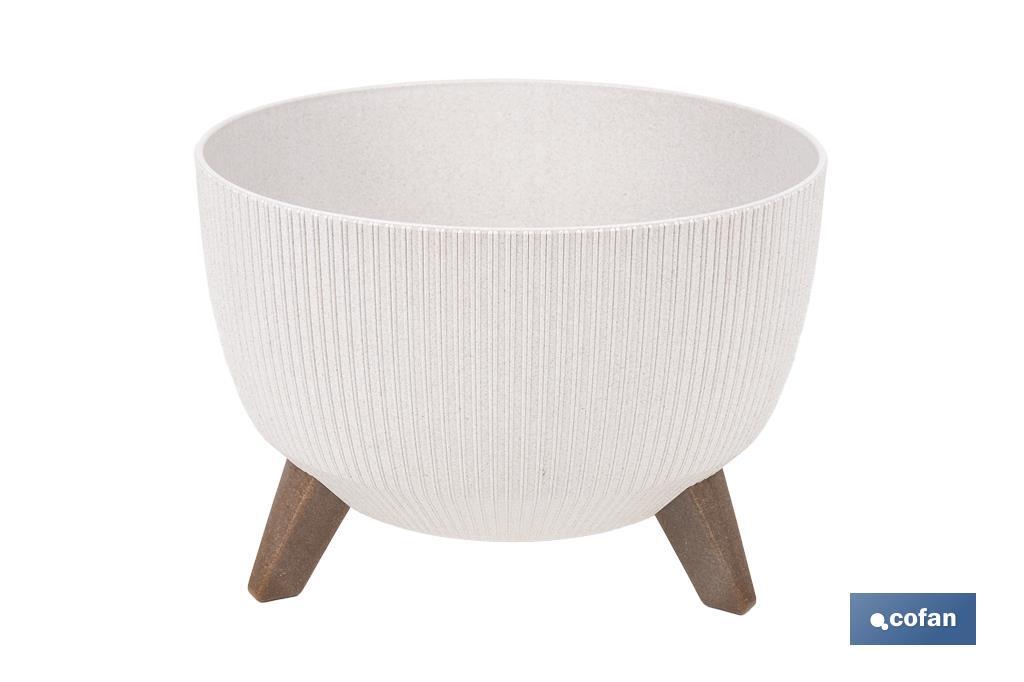 MACETA CON PATAS Y FILTRO DE DRENAJE COLOR BLANCO WPC Ø 242 X 183 MM 9,3 L VENTA UNITARIA