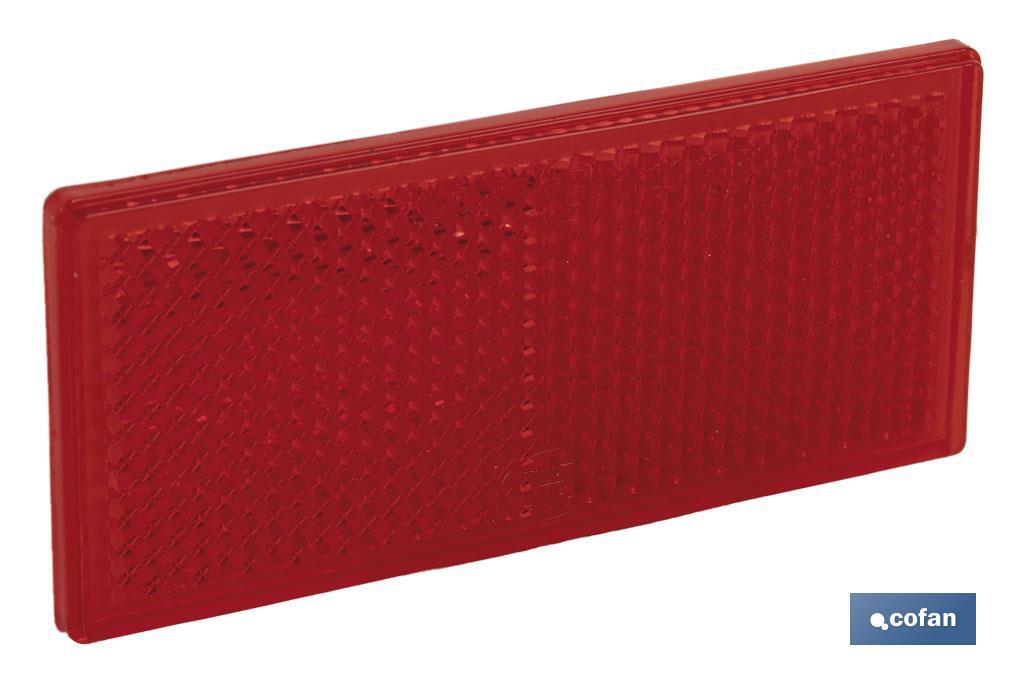 CATADIÓPTRICO RECTANGULAR ROJO 79 X 35 MM ADHESIVO (PACK: 1 UDS)