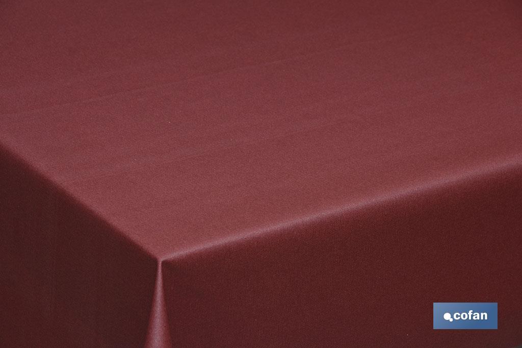MANTEL ANTIMANCHAS RESINADO  CONFECCIONADO 1,40x2,0mt 50% ALG 50% /POL. GRANATE (PACK: 1 UDS)
