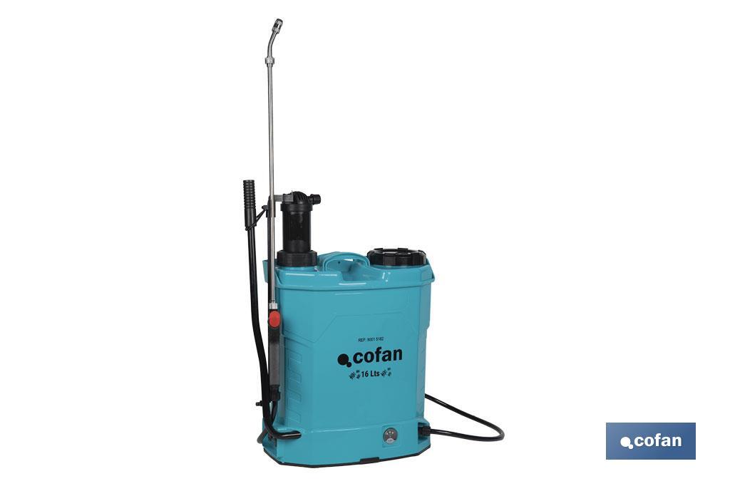 PULVERIZADOR DE ESPALDA 16 L DUAL - ELÉCTRICO/MANUAL LI-ION 12 V 8.0 AH (PACK: 1 UDS)