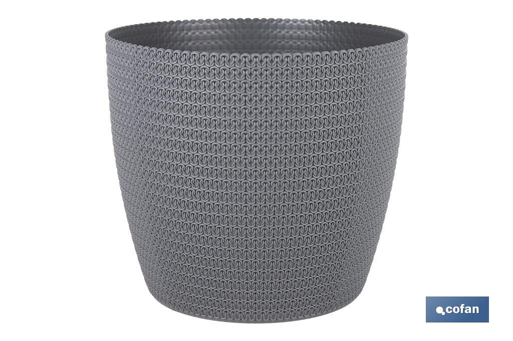 MACETA O MACETERO TRENZADA COLOR GRIS OSCURO PP Ø 306 X 262 MM 15,6 L VENTA UNITARIA (PACK: 1 UDS)