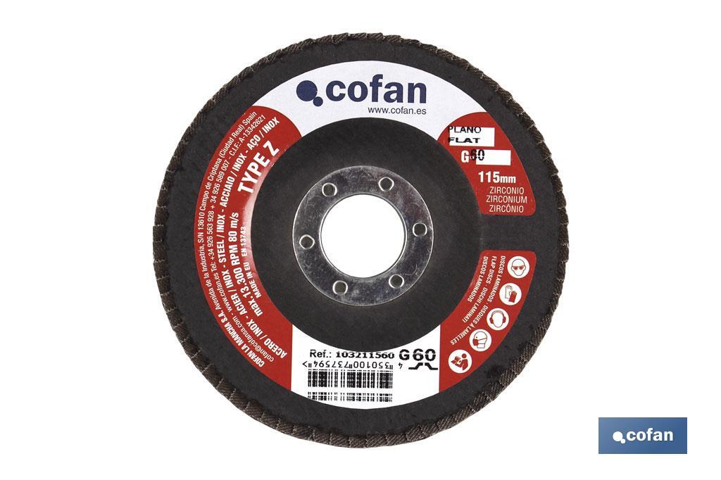DISCO LAMINADO ESTANDAR PLANO 115 MM. G-80 ZIRCONIO venta unitaria (PACK: 1 UDS)