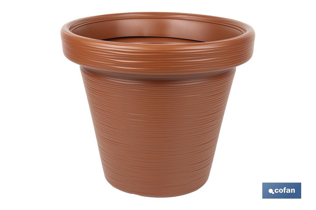 MACETA RAYADA COLOR TERRACOTA PE Ø 460 X 400 MM 37,3 L VENTA UNITARIA (PACK: 1 UDS)