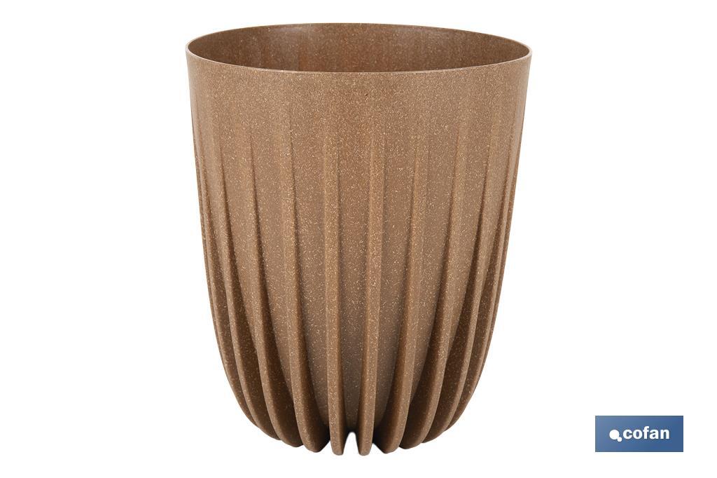 MACETA CON FILTRO DE DRENAJE A RAYAS COLOR MARRÓN WPC Ø 300 X 356 MM 11,6 L (PACK: 4 UDS)