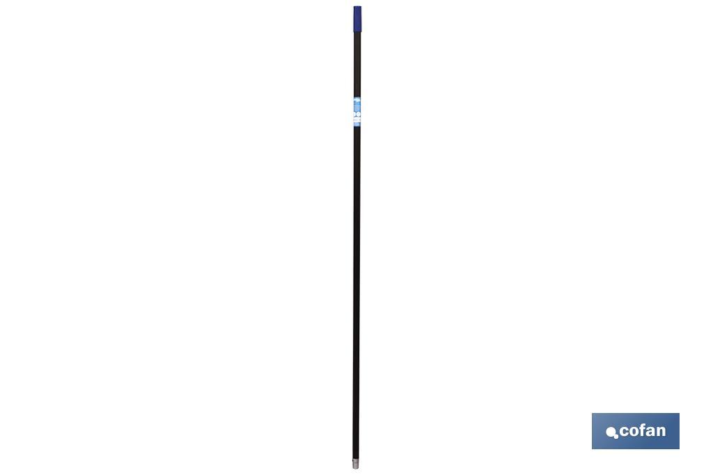 PALO ACERO PLASTIFICADO AZUL/NEGRO 1.40M (diametro 2,5cm) (PACK: 1 UDS)