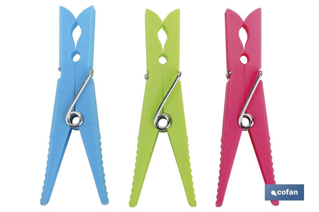 Pinzas de PVC | Pack de 24 Unidades | Primera Calidad | Medida 7 cm de Longitud | Pinzas Multiusos