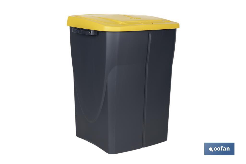 Cubo de basura amarillo para reciclar plásticos y envases | Tres medidas y capacidades diferentes